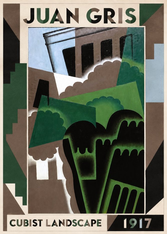 Juan Gris Cubist Landscape No1 - Affiche