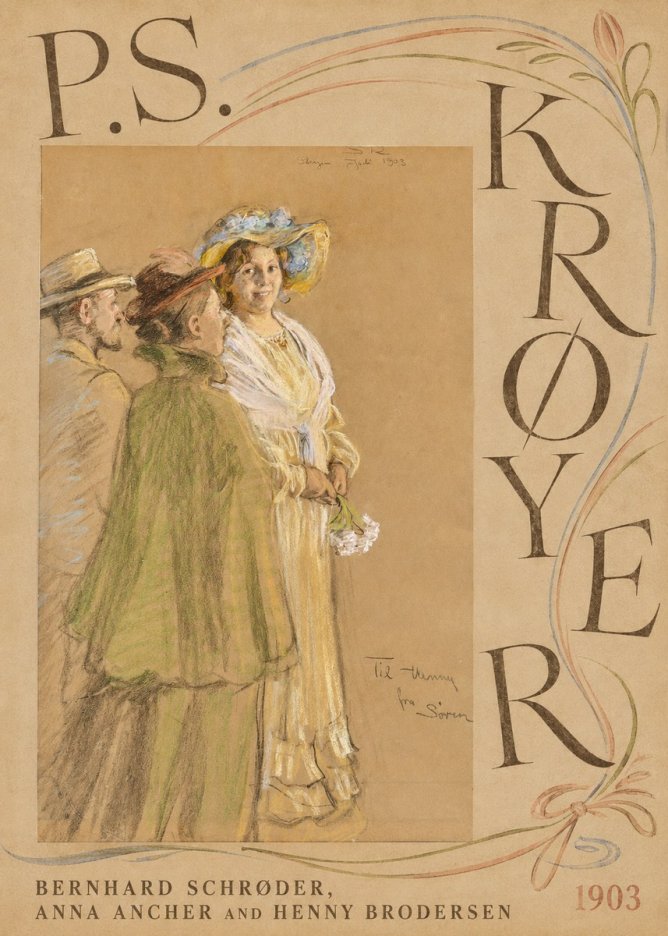P.S. Krøyer Bernhard Schrøder, Anna Ancher and Henny Brodersen No5 - Affiche
