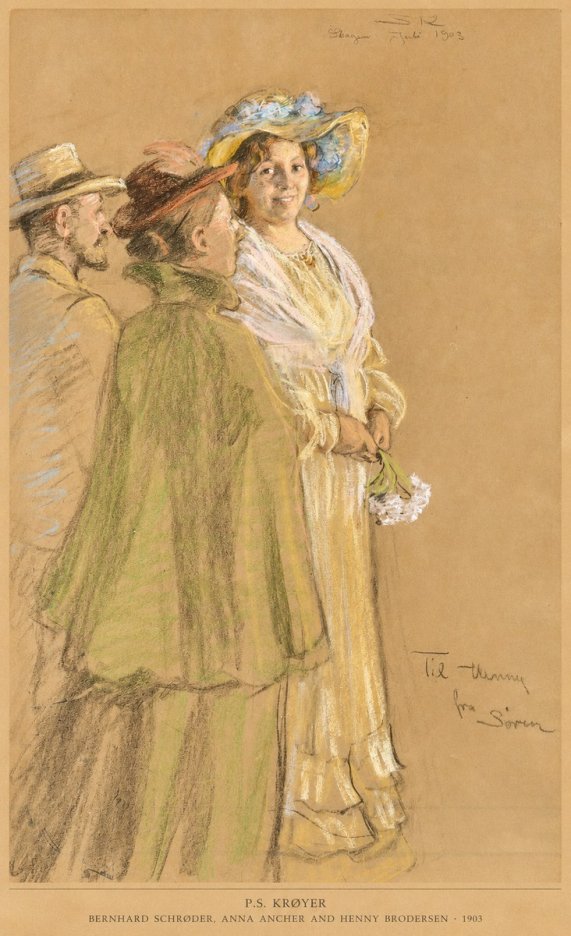 P.S. Krøyer Bernhard Schrøder, Anna Ancher and Henny Brodersen No6 - Affiche