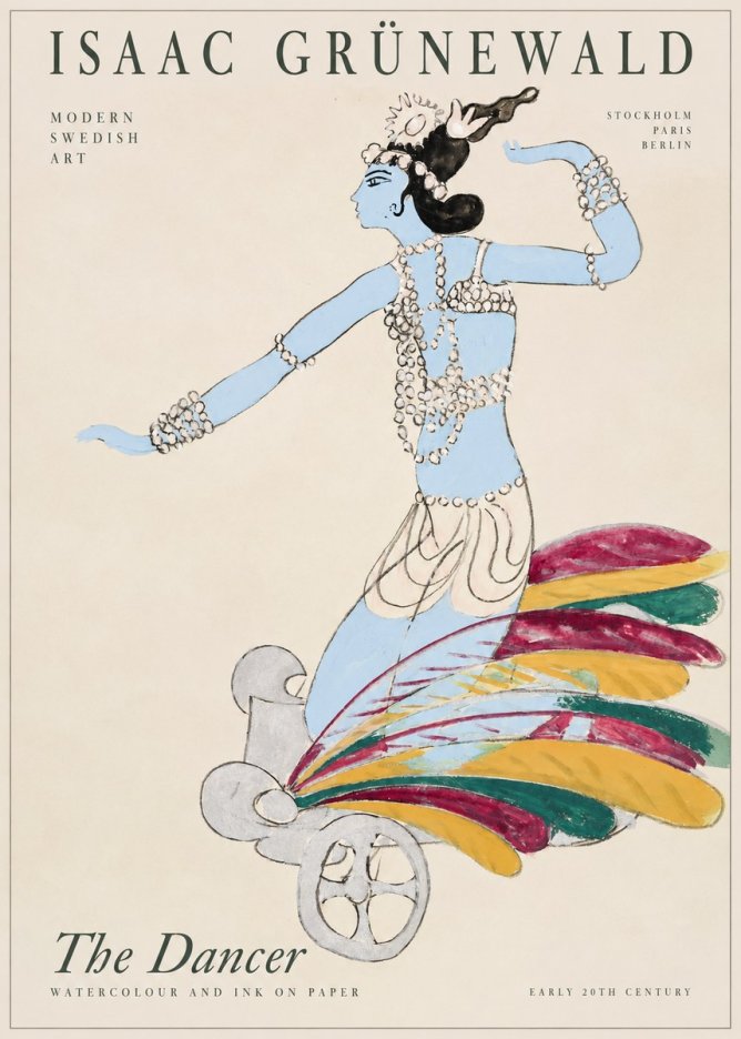 Isaac Grünewald Dancer on a Chariot No2 - Affiche