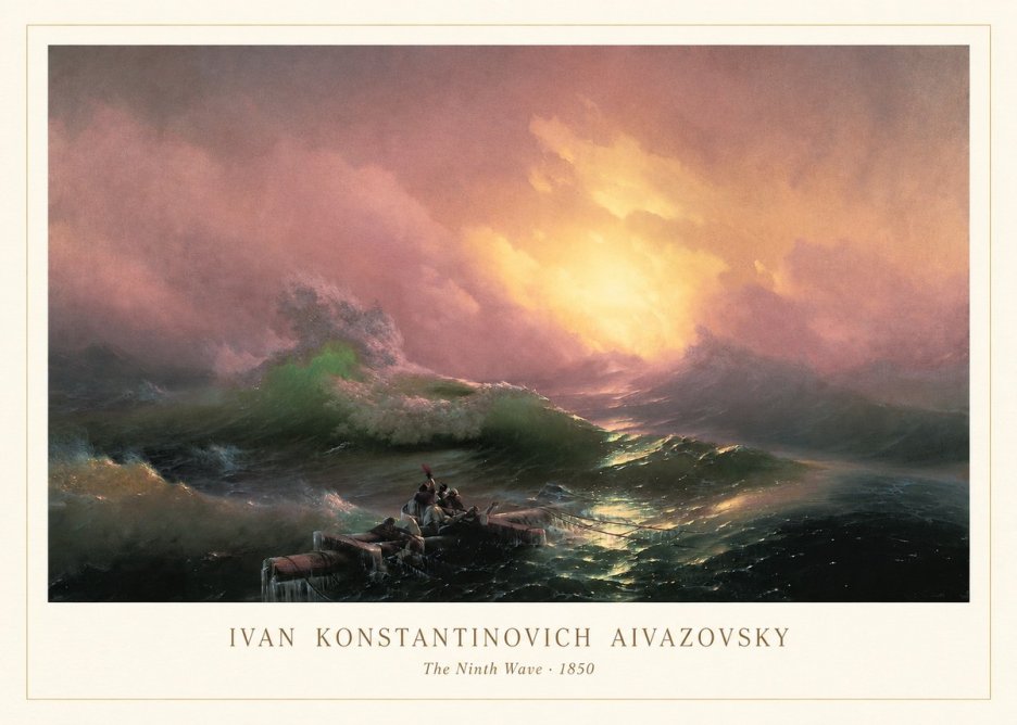 Ivan Konstantinovich Aivazovsky The Ninth Wave II No3 - Affiche