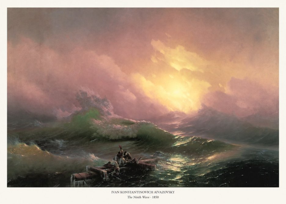 Ivan Konstantinovich Aivazovsky The Ninth Wave II No5 - Affiche