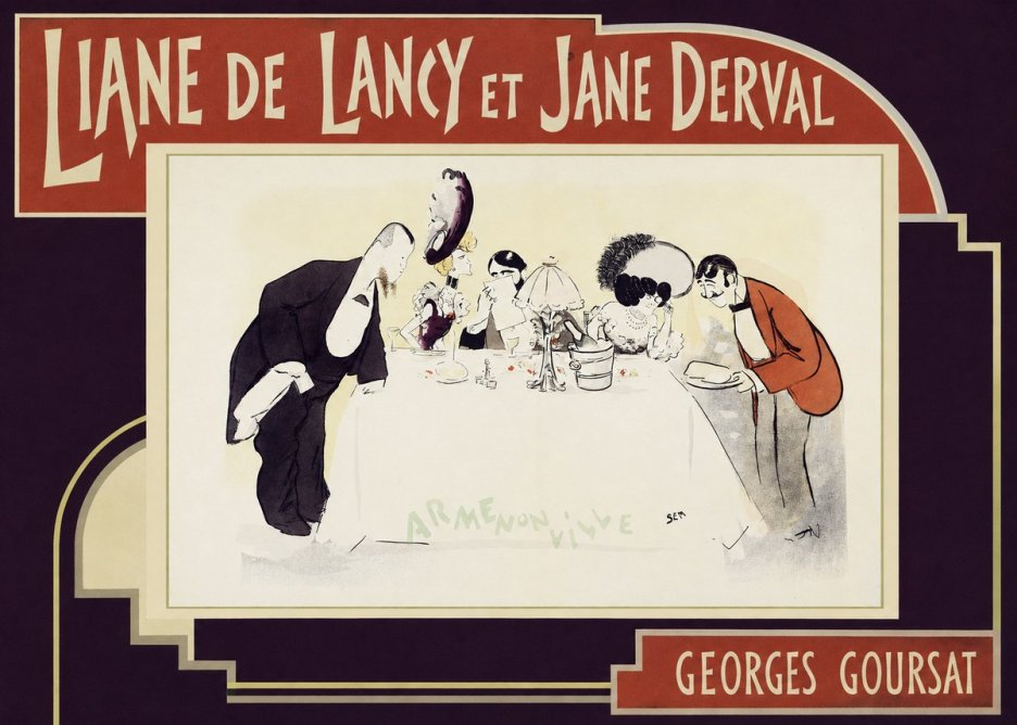 Georges Goursat Liane De Lancy Et Jane Derval No4 - Affiche