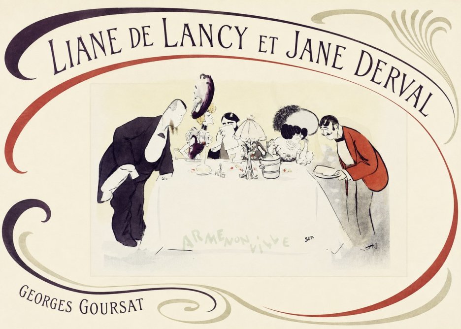 Georges Goursat Liane De Lancy Et Jane Derval No5 - Affiche