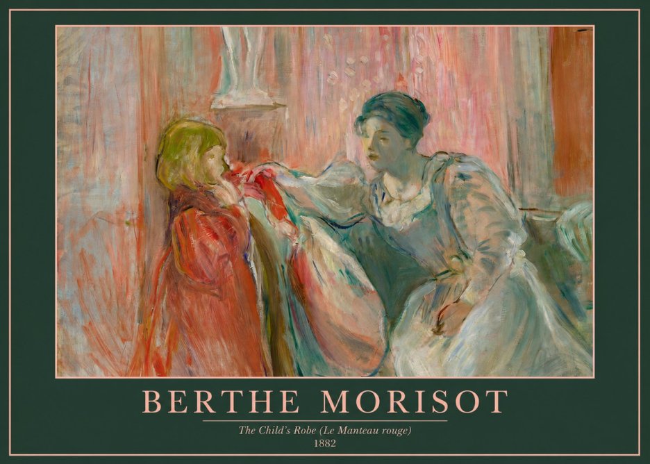 Berthe Morisot The Child's Robe (Le Manteau Rouge) No2 - Affiche