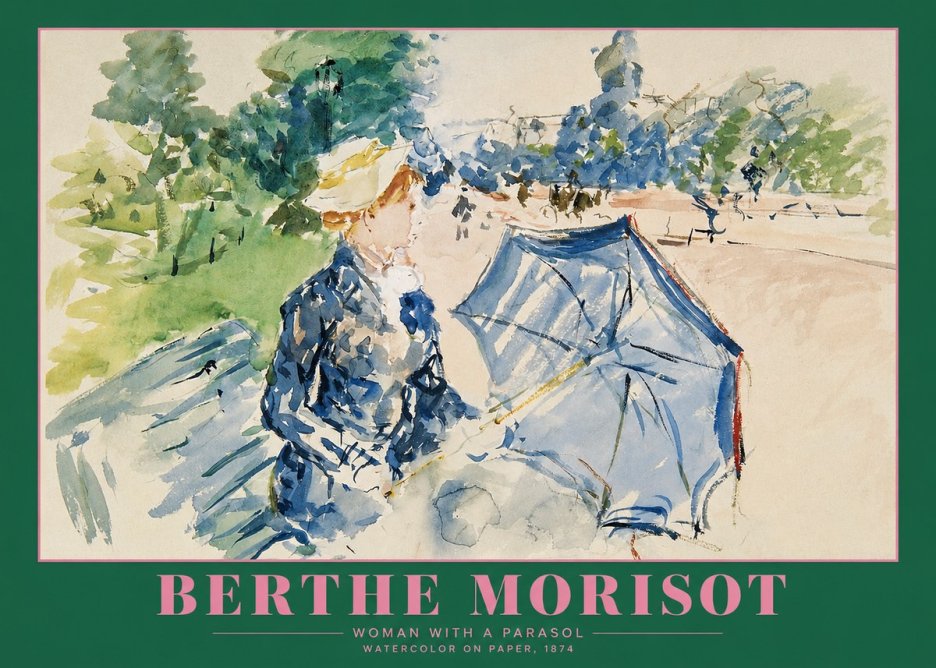 Berthe Morisot Woman with a Parasol No2 - Affiche