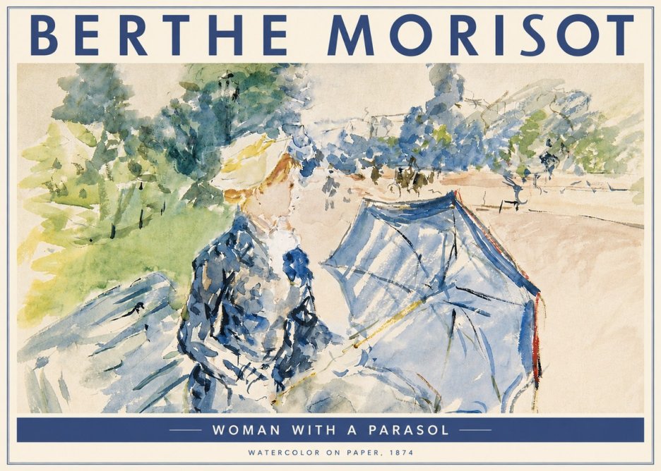 Berthe Morisot Woman with a Parasol No4 - Affiche