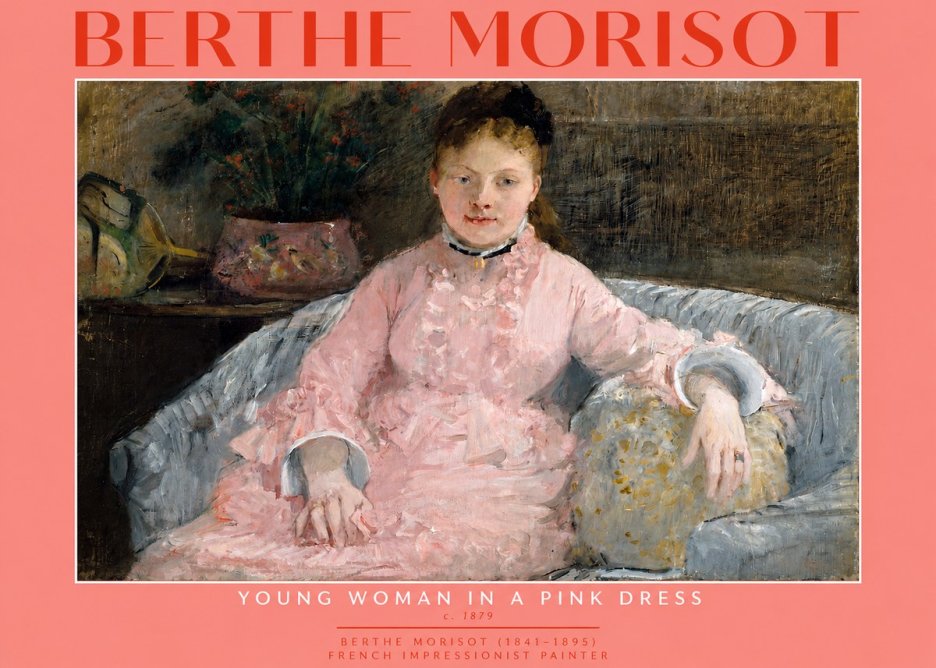 Berthe Morisot Young Woman in a Pink Dress I No2 - Affiche
