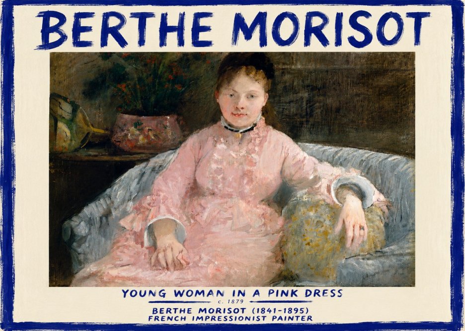 Berthe Morisot Young Woman in a Pink Dress I No3 - Affiche
