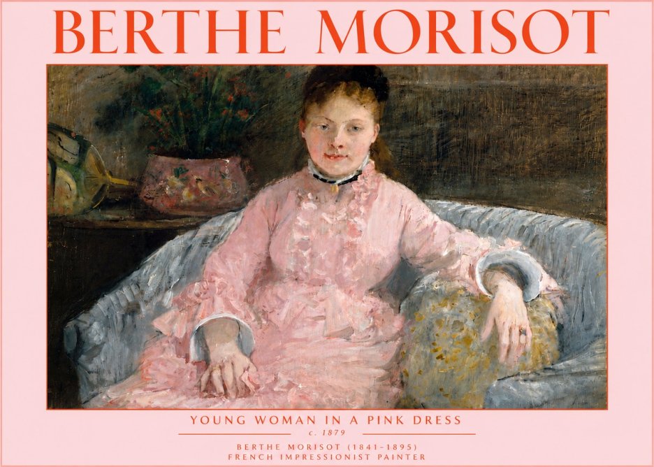Berthe Morisot Young Woman in a Pink Dress I No5 - Affiche