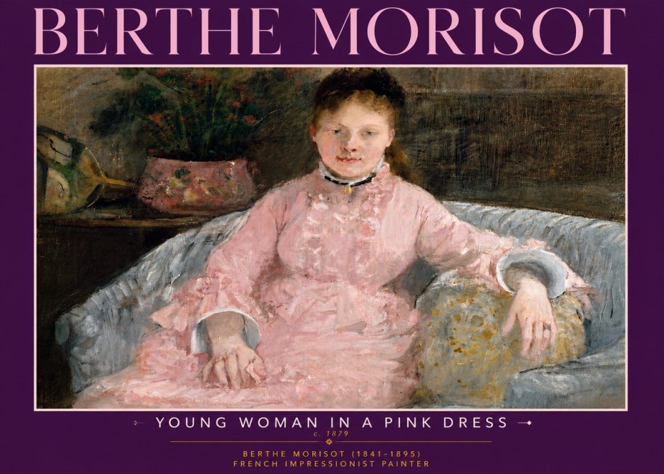 Berthe Morisot Young Woman in a Pink Dress I No6 - Affiche