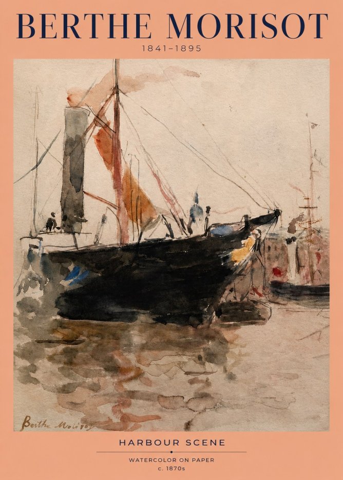 Berthe Morisot Harbour Scene No2 - Affiche