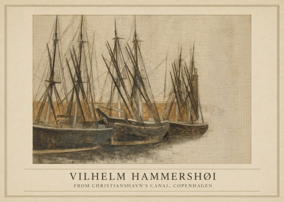 Vilhelm Hammershøi From Christianshavn's Canal, Copenhagen No1 - Affiche