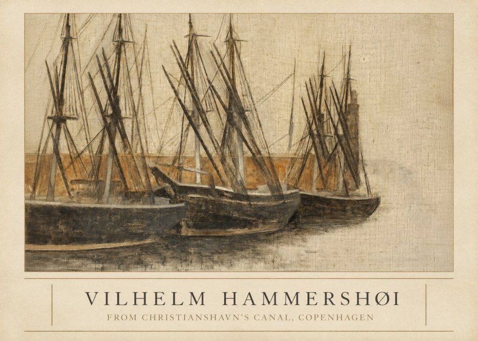 Vilhelm Hammershøi From Christianshavn's Canal, Copenhagen No3 - Affiche