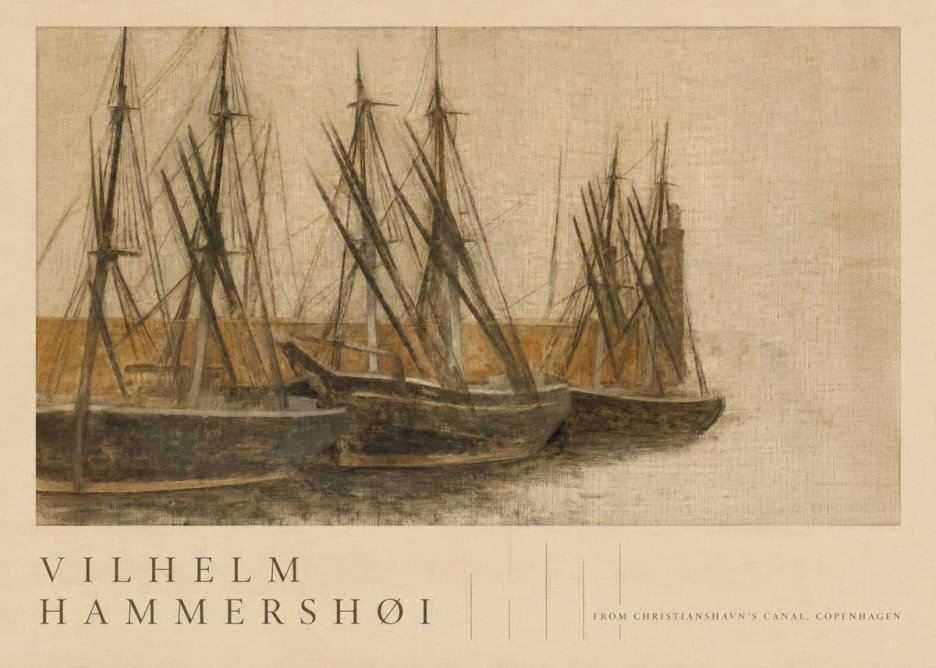 Vilhelm Hammershøi From Christianshavn's Canal, Copenhagen No5 - Affiche