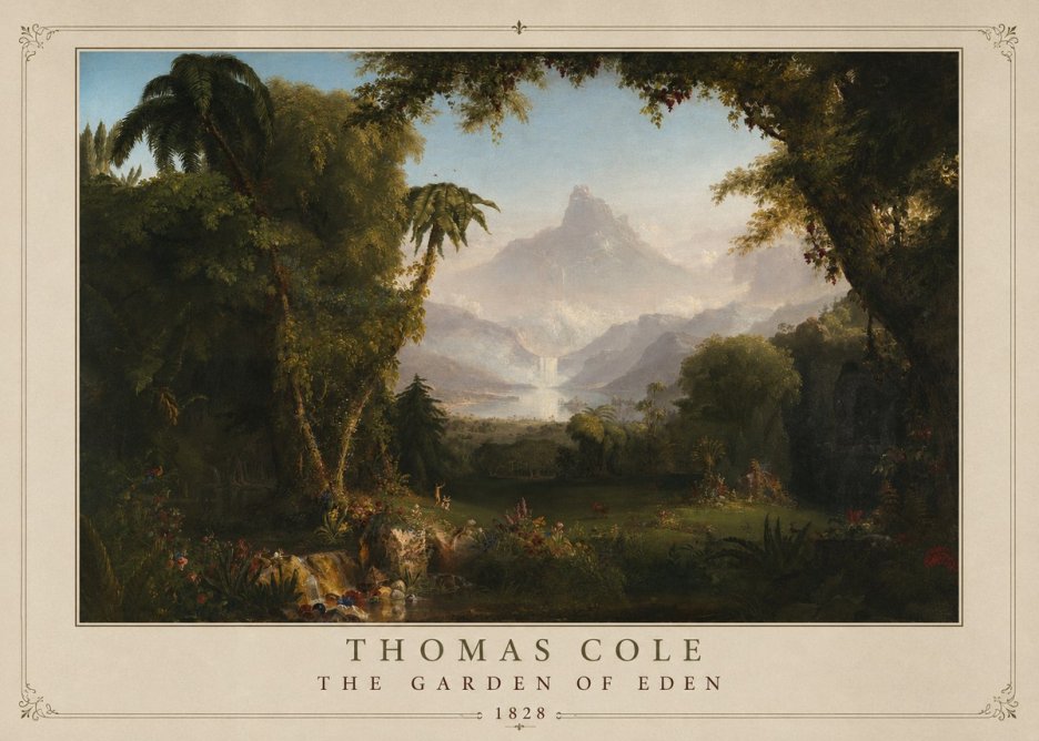 Thomas Cole The Garden of Eden I No1 - Affiche