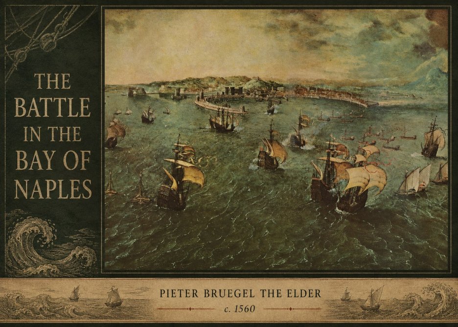 Pieter Bruegel The Battle in the Bay of Naples No3 - Affiche