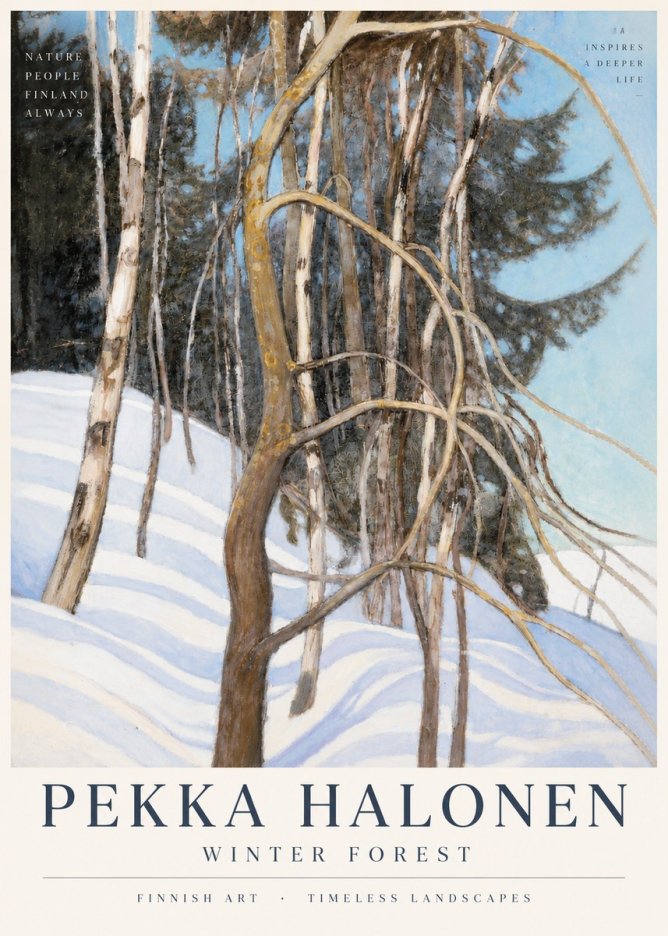 Pekka Halonen Winter Forest III No3 - Affiche