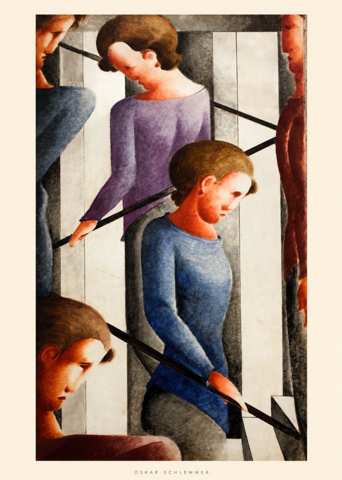 Oskar Schlemmer Staircase Figures I No6 - Affiche