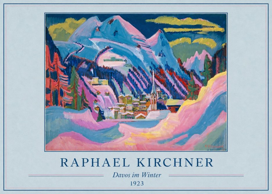 Raphael Kirchner Davos Im Winter No4 - Affiche