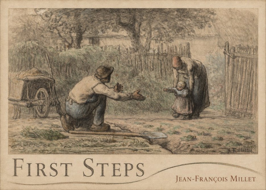 Jean-François Millet First Steps No3 - Affiche