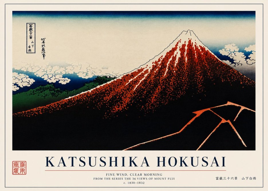 Katsushika Hokusai Fine Wind, Clear Morning No7 - Affiche