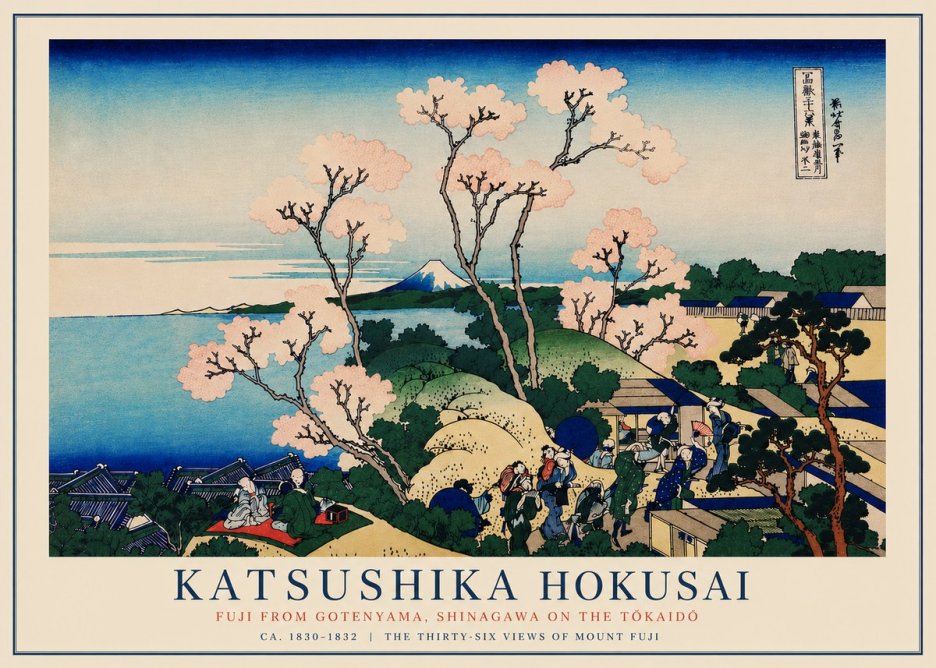 Katsushika Hokusai Fuji from Gotenyama, Shinagawa on the Tōkaidō No5 - Affiche