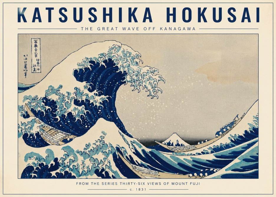 Katsushika Hokusai The Great Wave off Kanagawa I No5 - Affiche