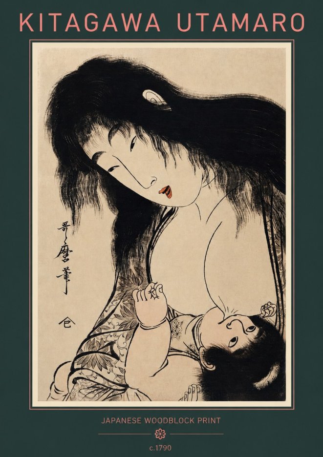 Kitagawa Utamaro Mother Nursing Her Child No2 - Affiche