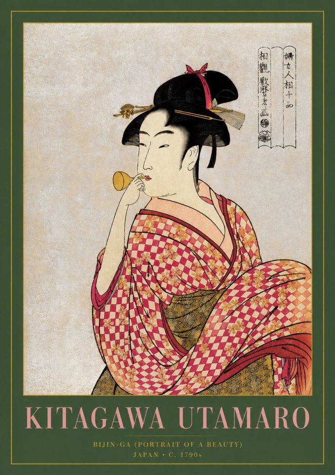Kitagawa Utamaro Bijin-ga (Portrait of a Beauty) No3 - Affiche