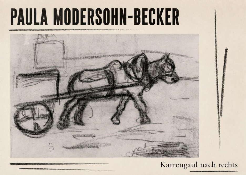 Paula Modersohn-Becker Karrengaul Nach Rechts No2 - Affiche