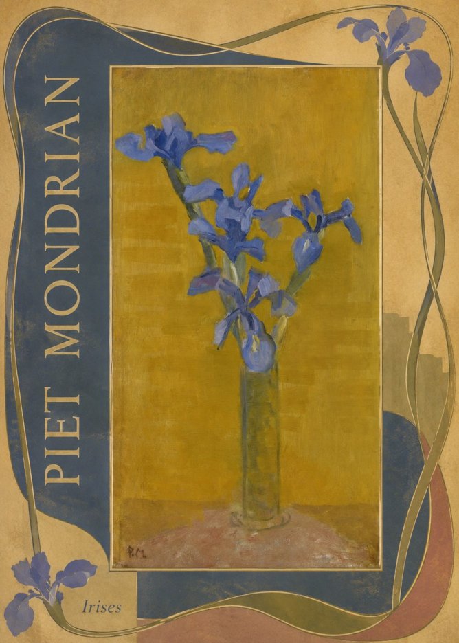 Piet Mondrian Irises No2 - Affiche