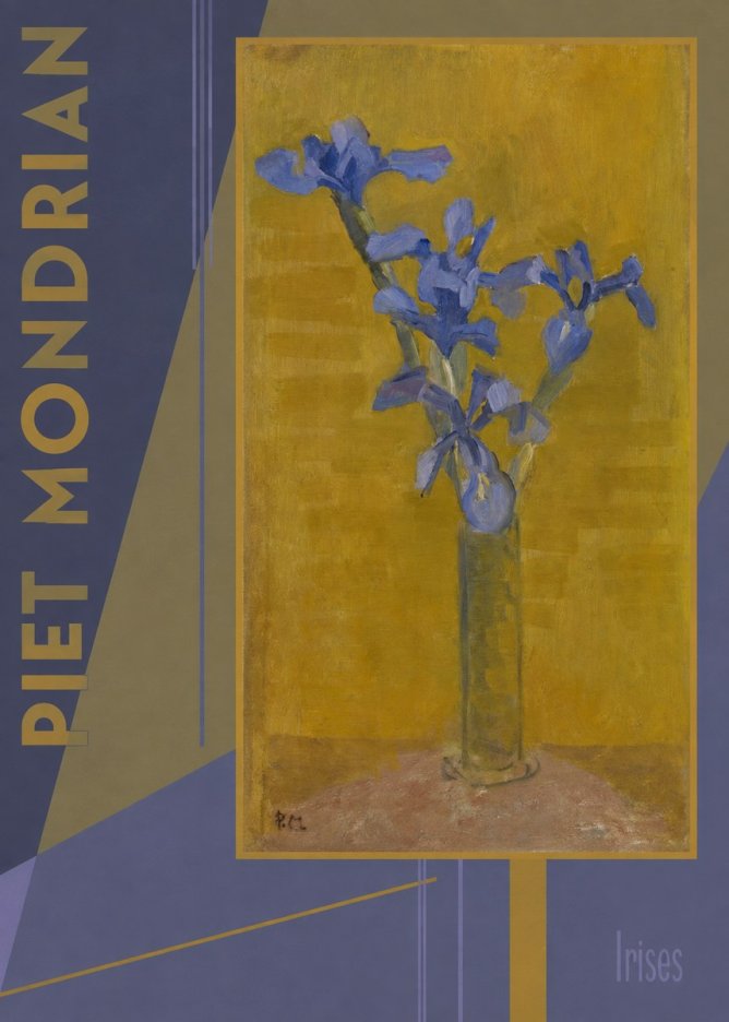 Piet Mondrian Irises No4 - Affiche