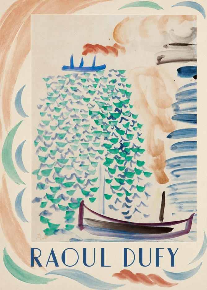Raoul Dufy Boats on the Water No4 - Affiche