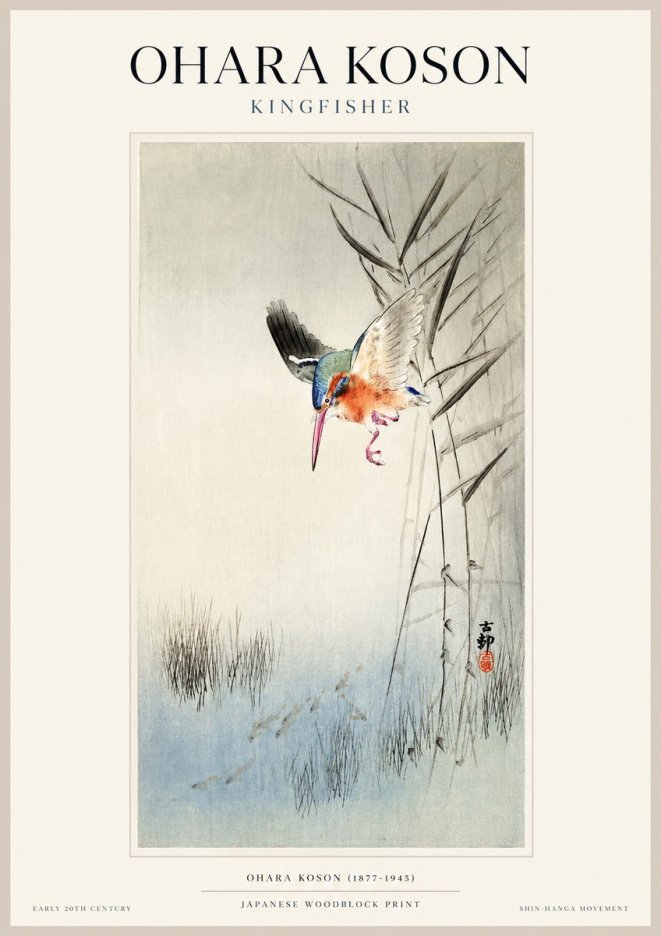 Ohara Koson Kingfisher No1 - Affiche