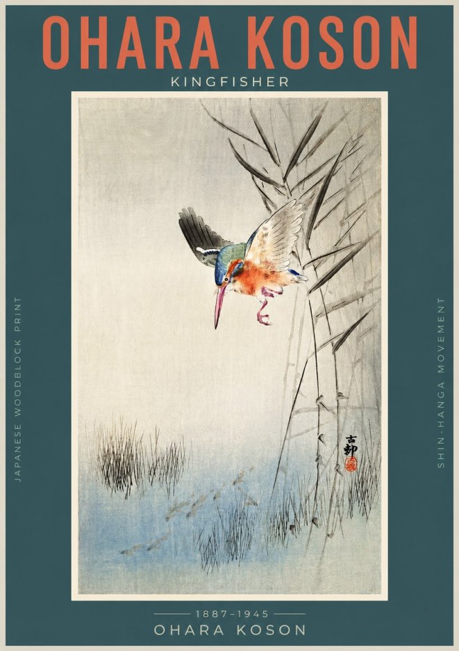 Ohara Koson Kingfisher No2 - Affiche