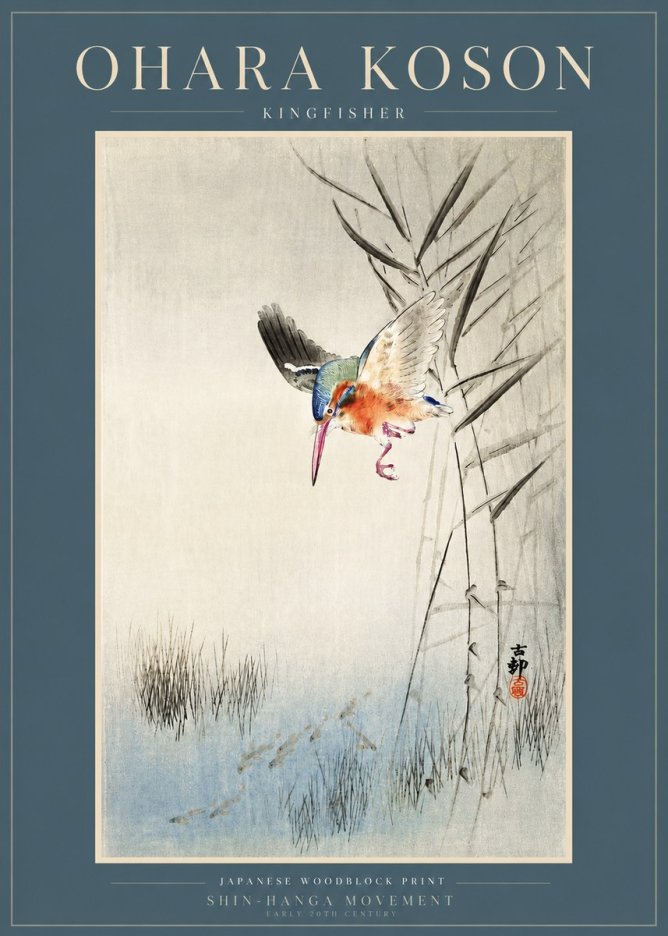 Ohara Koson Kingfisher No3 - Affiche