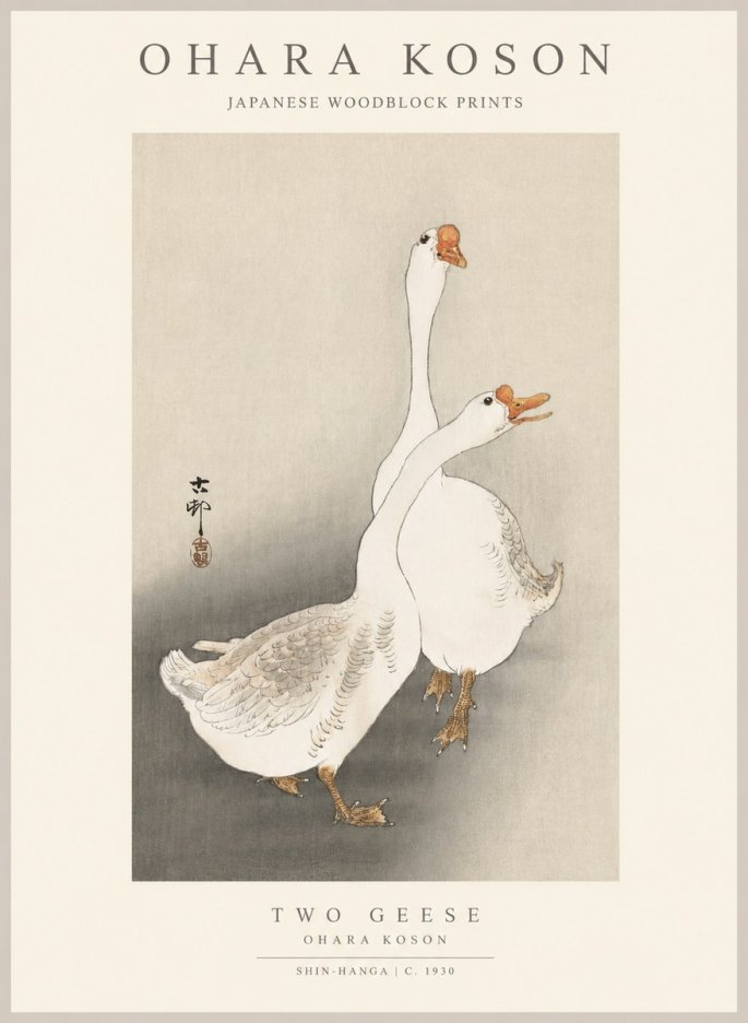 Ohara Koson Two Geese No1 - Affiche