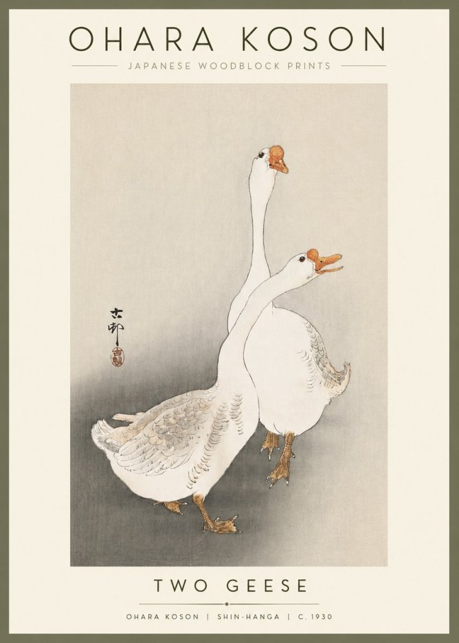 Ohara Koson Two Geese No2 - Affiche