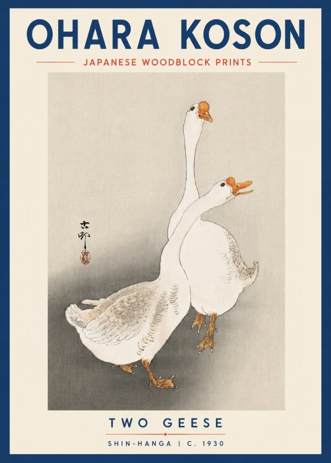 Ohara Koson Two Geese No3 - Affiche