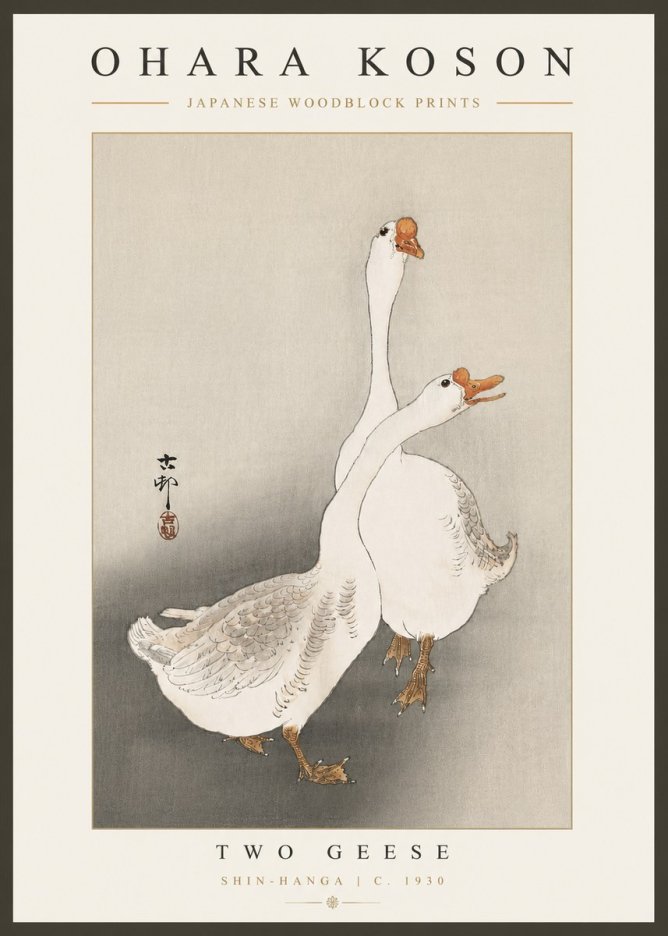 Ohara Koson Two Geese No4 - Affiche