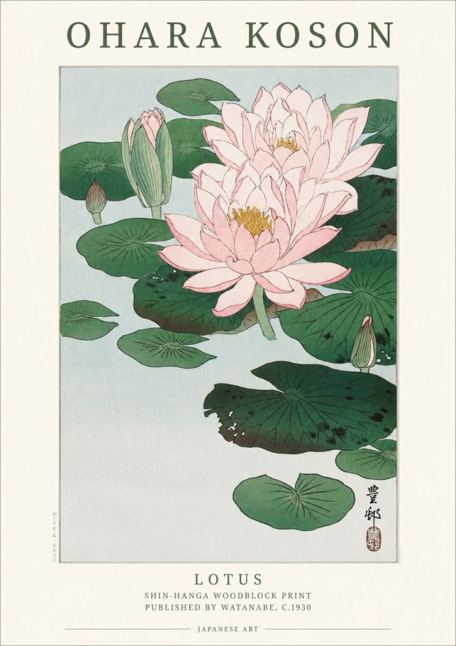 Ohara Koson Lotus I No1 - Affiche
