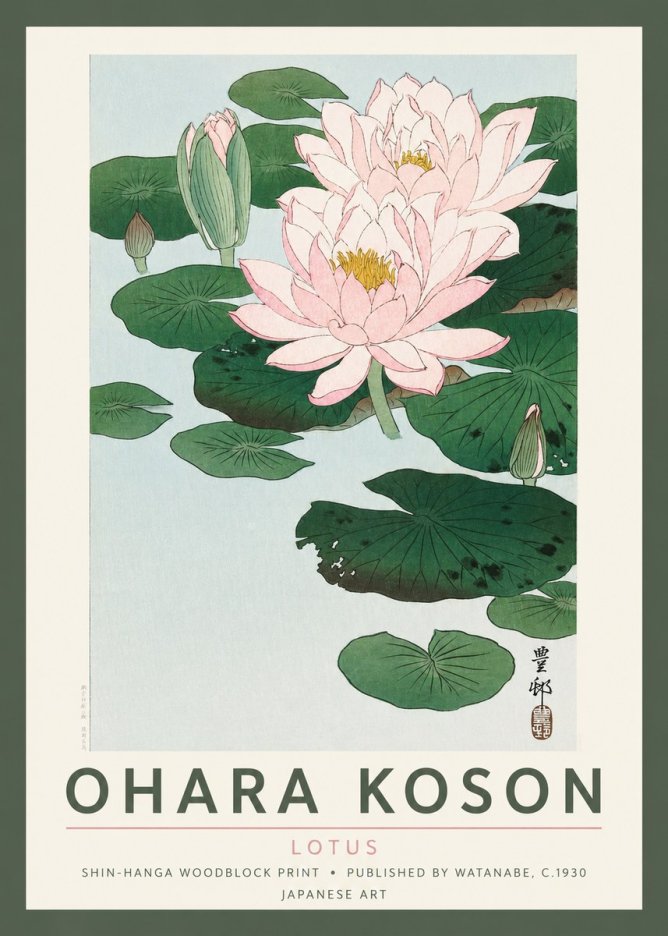 Ohara Koson Lotus I No2 - Affiche