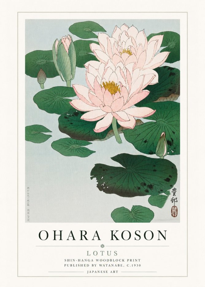 Ohara Koson Lotus I No4 - Affiche