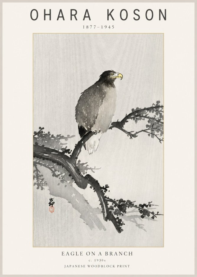 Ohara Koson Eagle on a Branch I No2 - Affiche