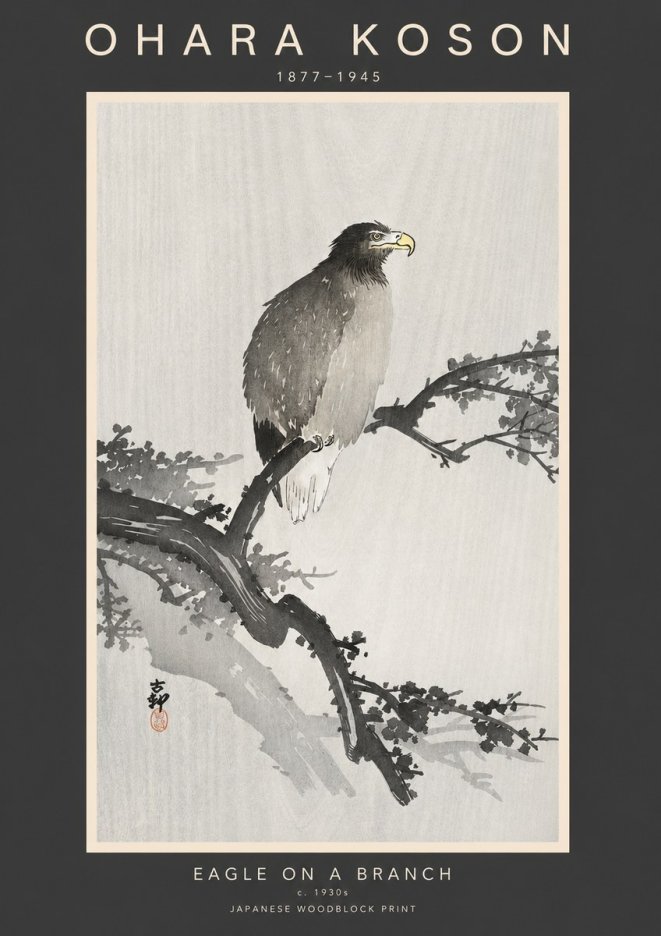 Ohara Koson Eagle on a Branch I No3 - Affiche