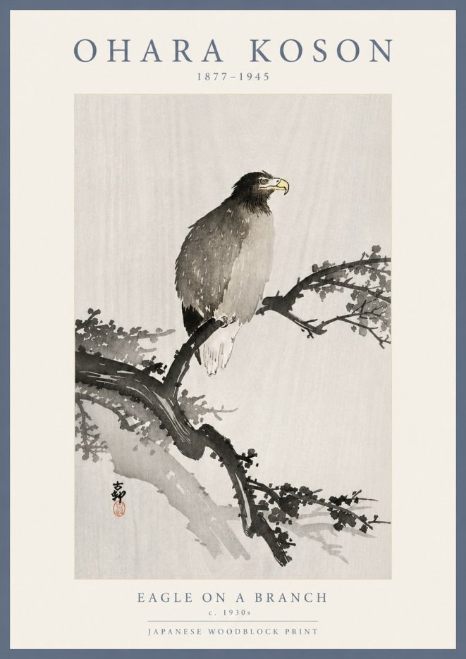 Ohara Koson Eagle on a Branch I No5 - Affiche