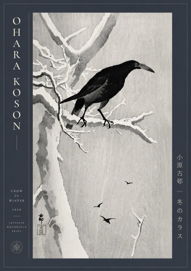 Ohara Koson Crow in Winter I No2 - Affiche