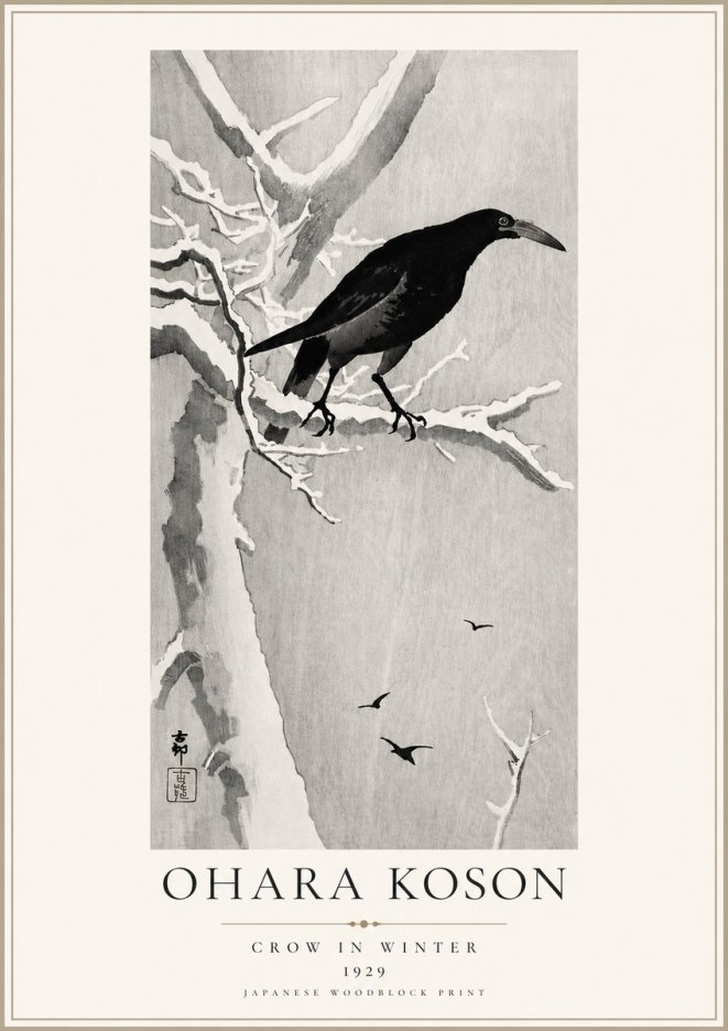 Ohara Koson Crow in Winter I No3 - Affiche