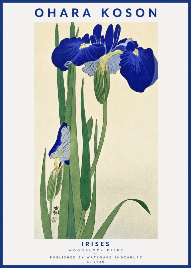 Ohara Koson Irises I No3 - Affiche